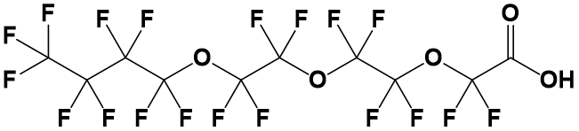Perfluoro-3,6,9-trioxatridecanoic acid, 98%, CAS Number: 330562-41-9
