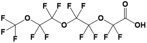 Perfluoro-3,6,9-trioxadecanoic acid, 98%, CAS Number: 151772-59-7