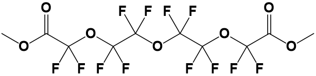Dimethyl perfluoro-3,6,9-trioxaundecane-1,11-dioate, 98%, CAS Number: 35910-59-9
